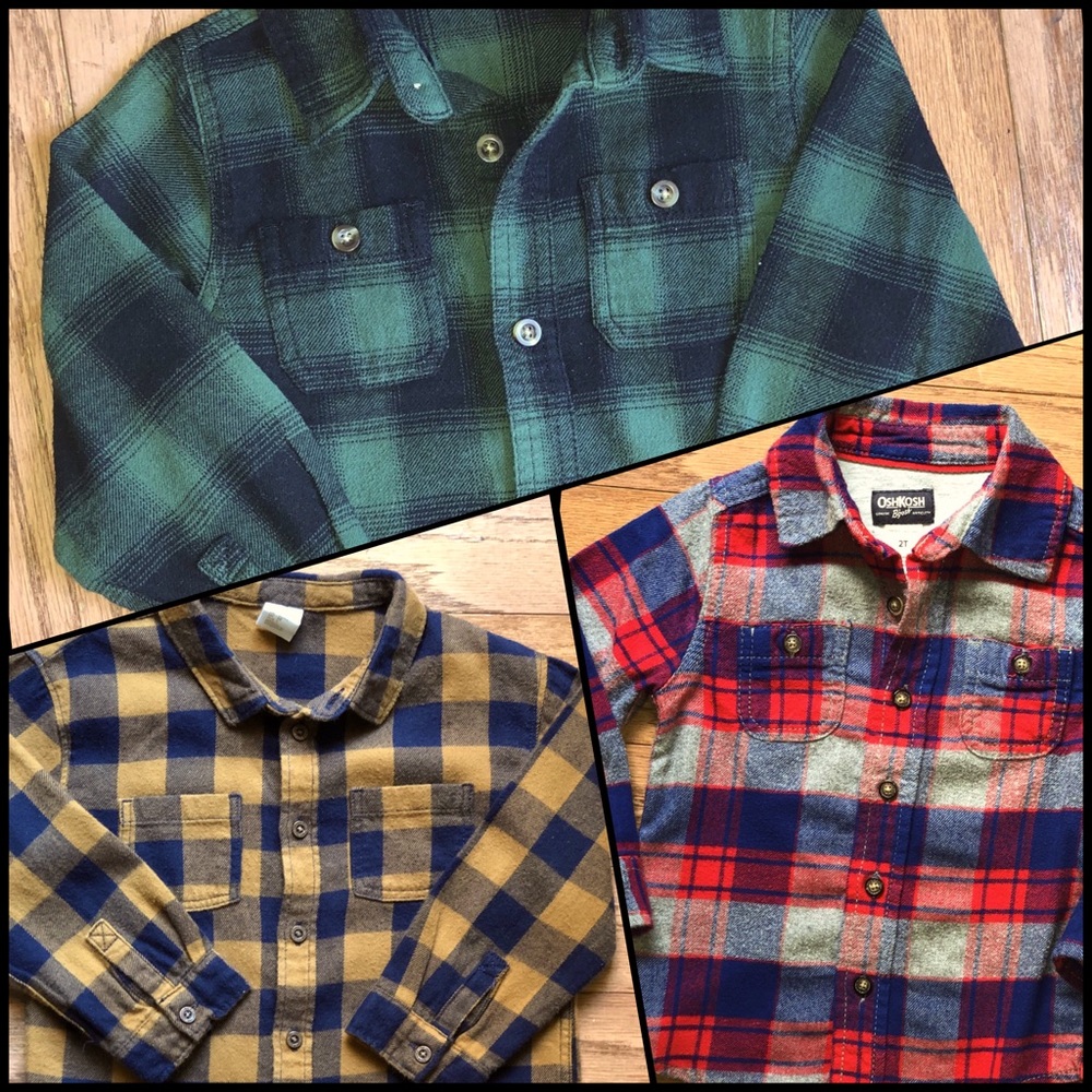 2T Plaid/Flannel Button-up Bundle!